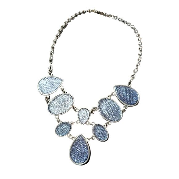 Starry Sapphire Mosaic Statement Necklace - Picture 9 of 12